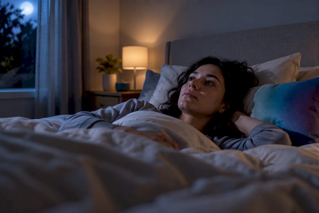 Persona despierta tratando de dormir con TDAH