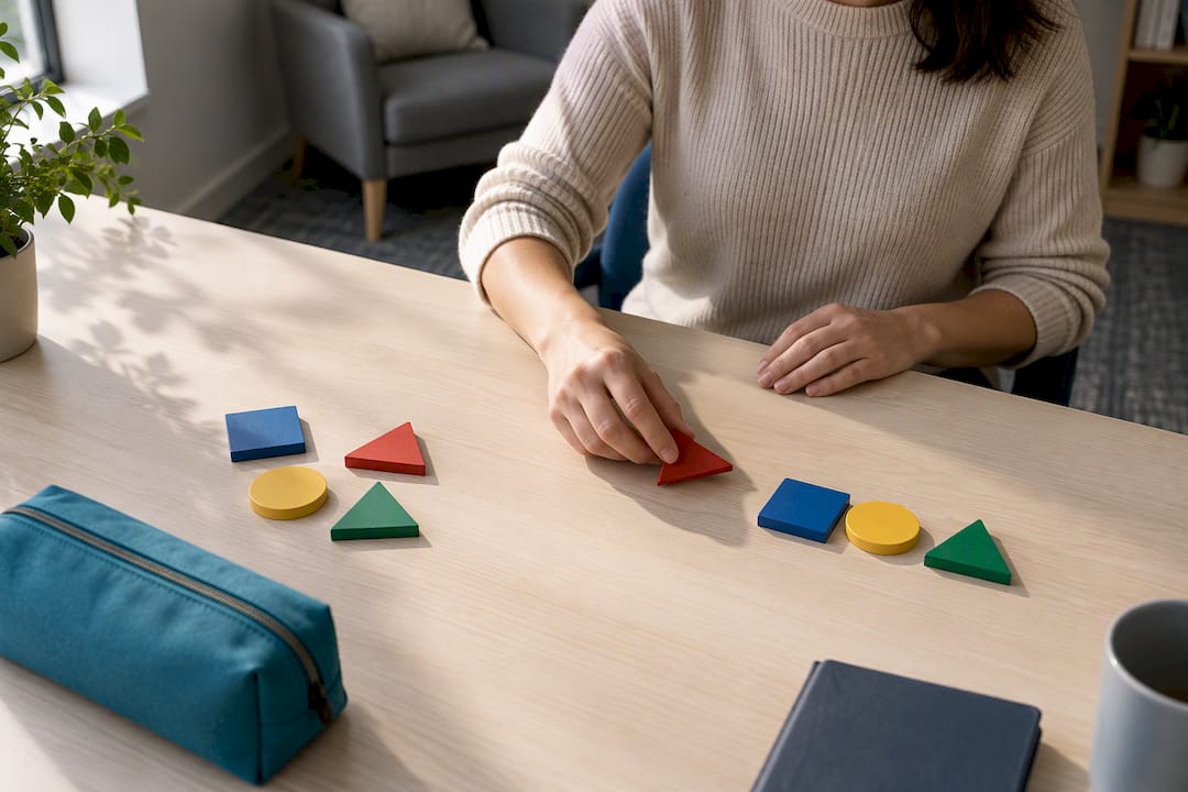 Adulte effectuant une tâche cognitive