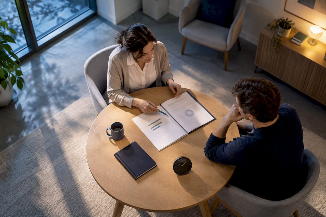 Clinician and patient reviewing assessment summary