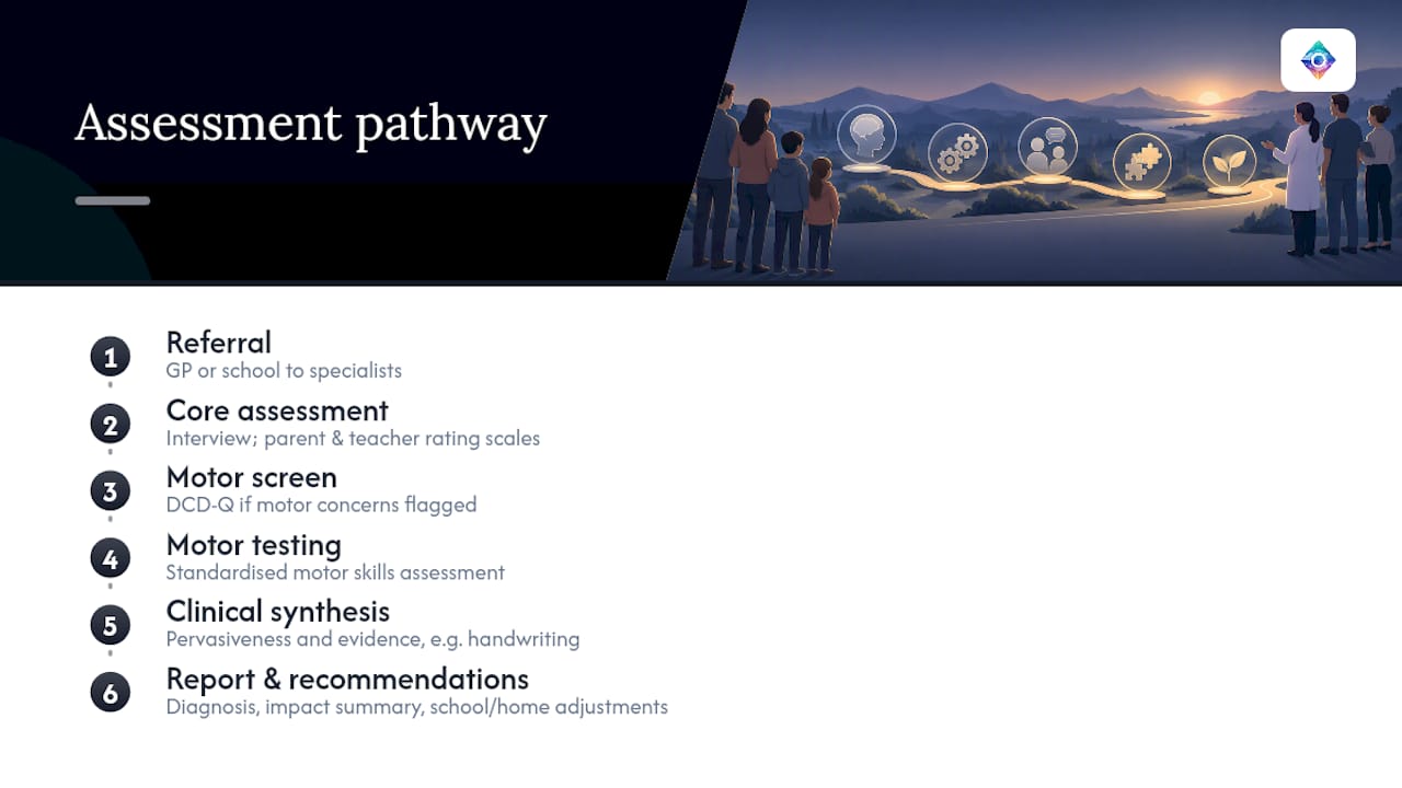 Assessment pathway for ADHD and DCD