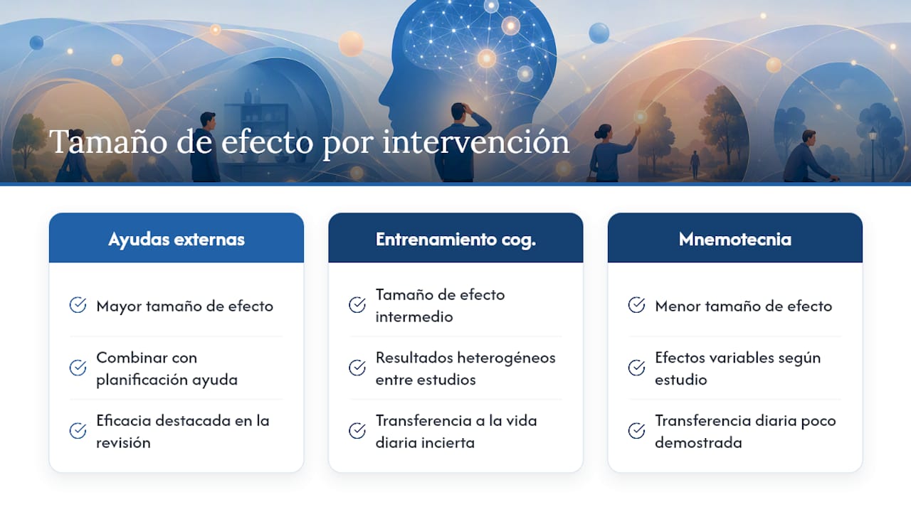 Comparación entre diferentes métodos para la memoria prospectiva