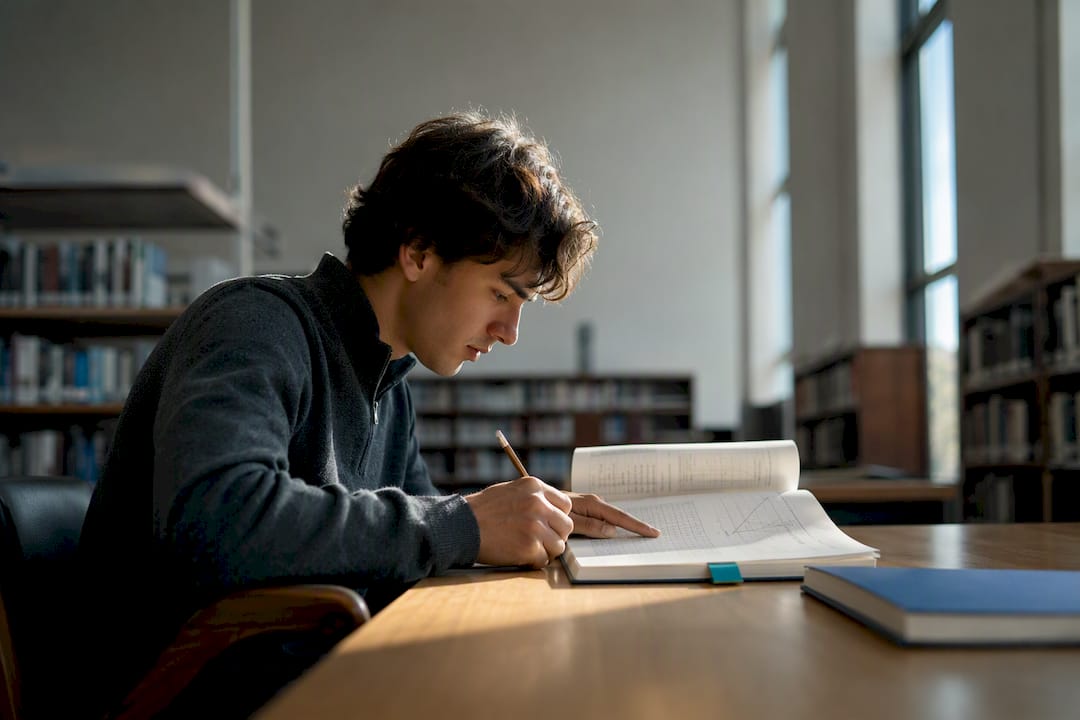 Uno studente risolve un problema matematico difficile