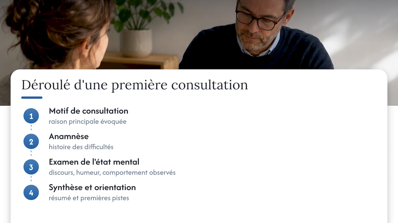 Les quatre étapes d’une consultation psychiatrique