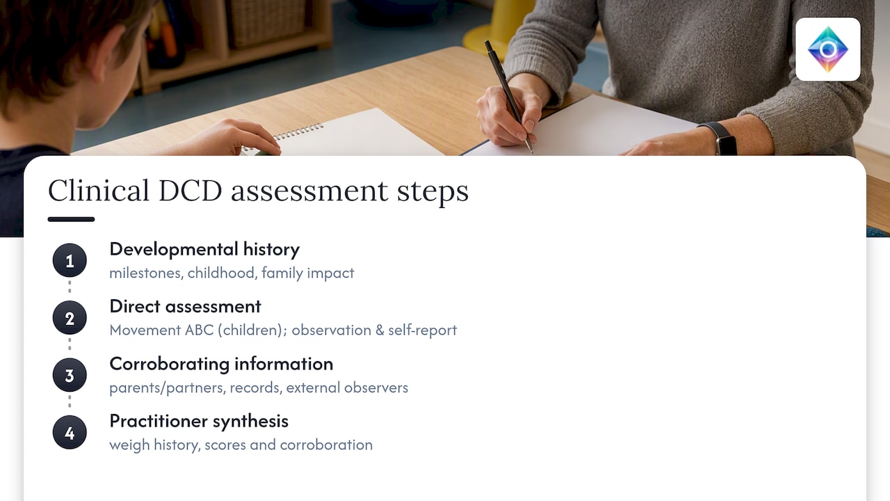 Four stages of clinical DCD assessment