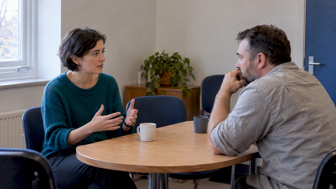 Due adulti mettono a confronto diversi codici comunicativi