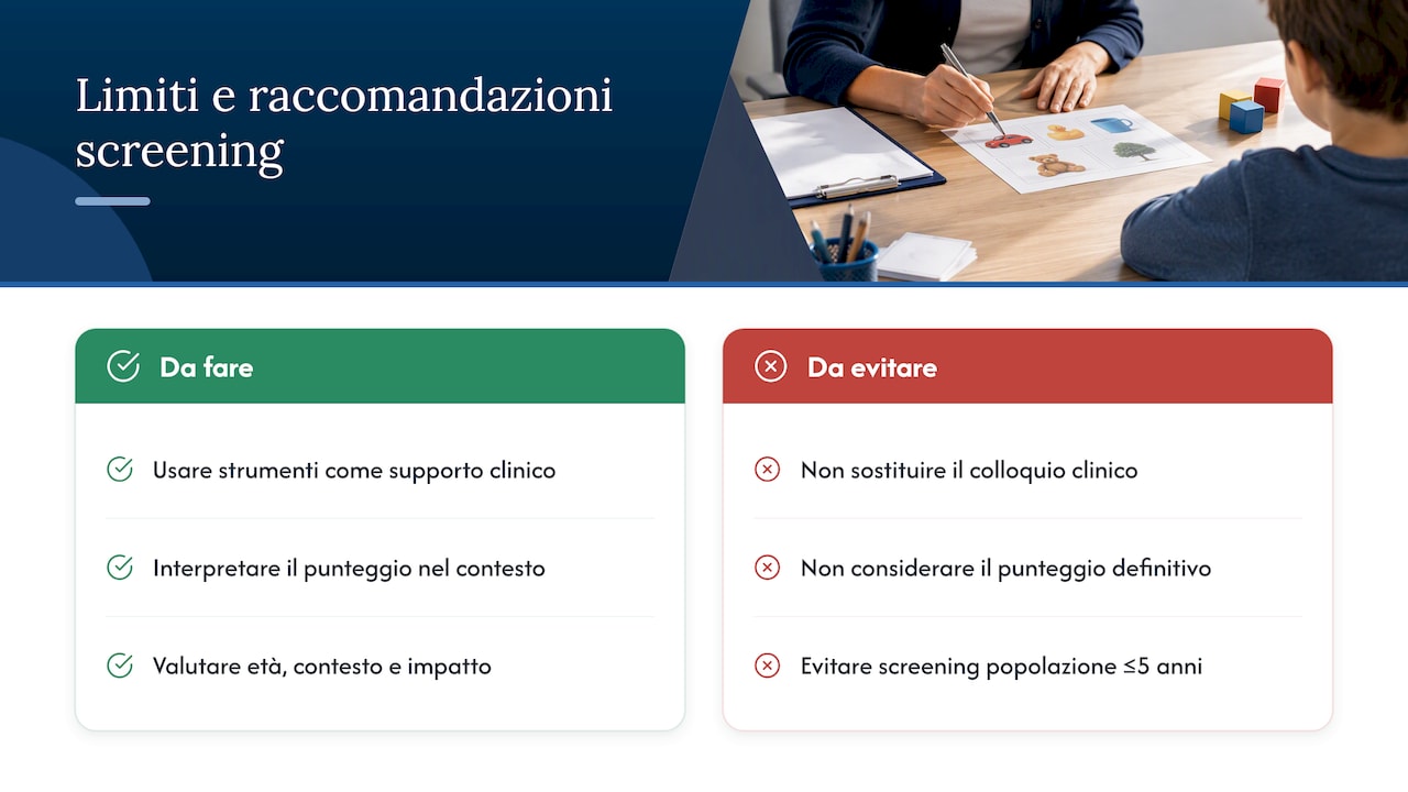 Quali sono i limiti degli screening secondo ISS e OMS — overview diagram