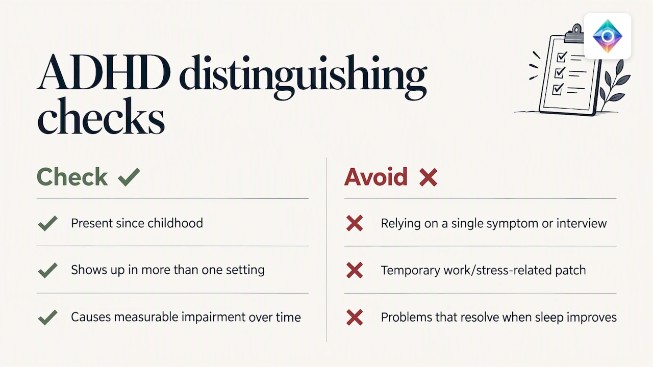 Three checks for ADHD cross-setting impact