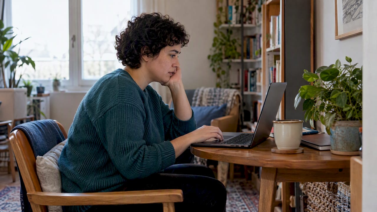 Adulto llenando un cuestionario de autoexploración
