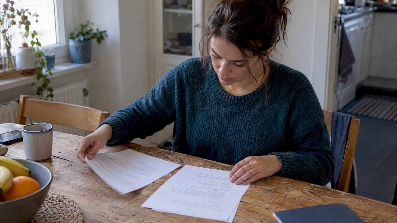 Un jeune adulte examinant des questionnaires d’auto-évaluation