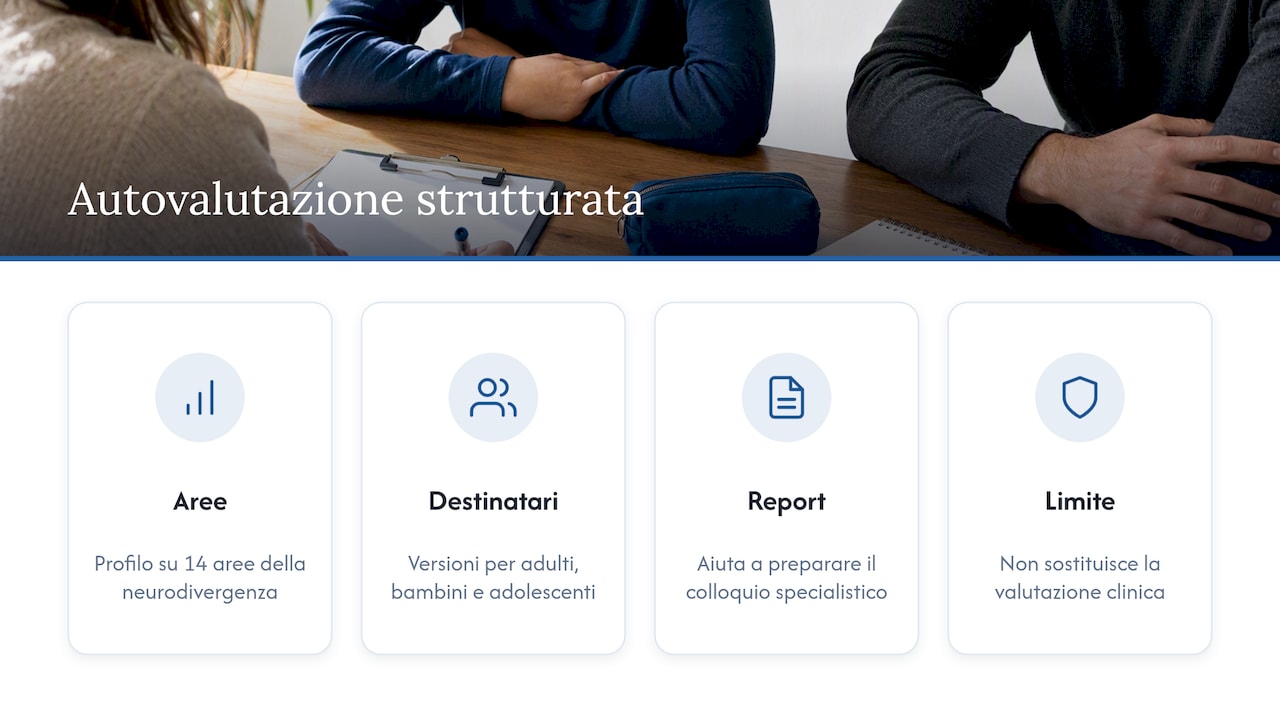 Risorsa pratica: come un'autovalutazione strutturata aiuta a chiarire il profilo — overview diagram