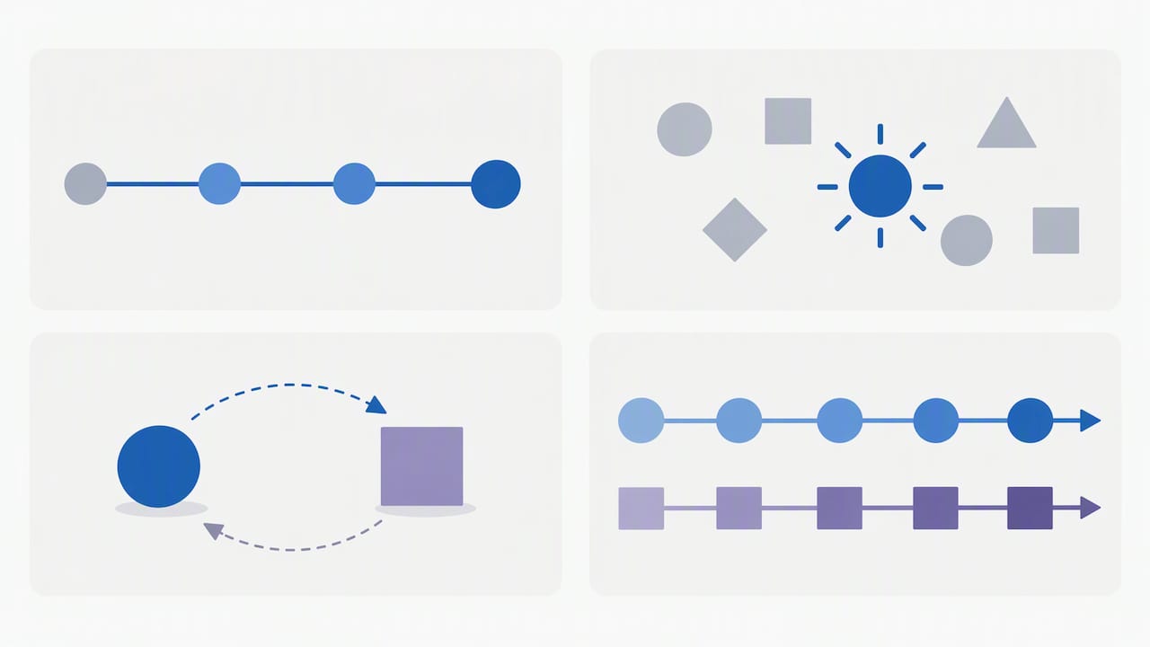Cuatro tipos de atención visual comparados