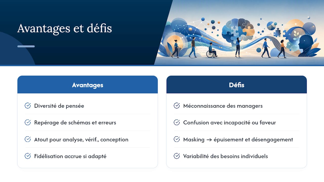 Quels sont les avantages et les défis de la neurodiversité en entreprise ? — overview diagram