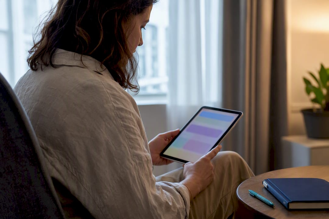 Adulte remplissant un questionnaire ASRS en ligne