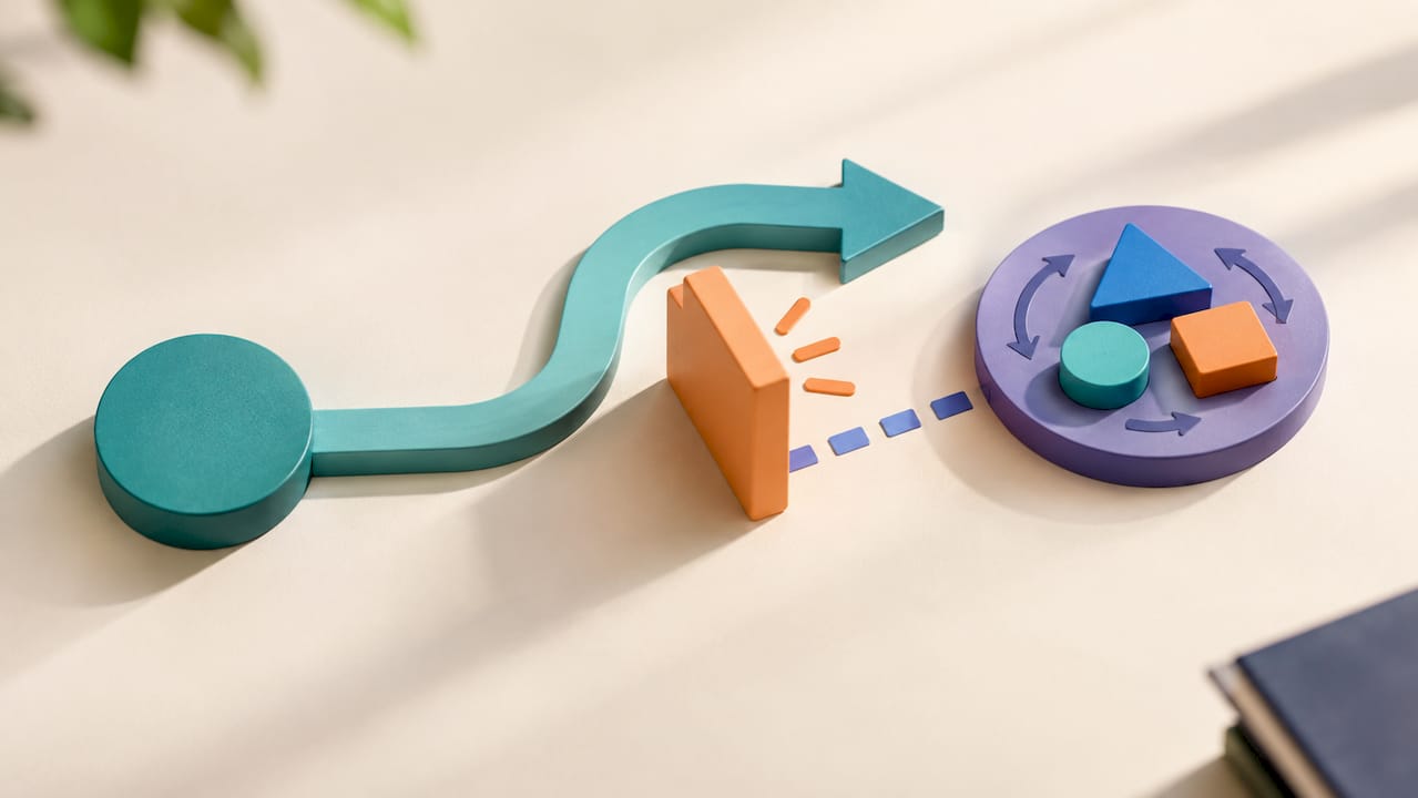 Conexión visual entre tres funciones ejecutivas