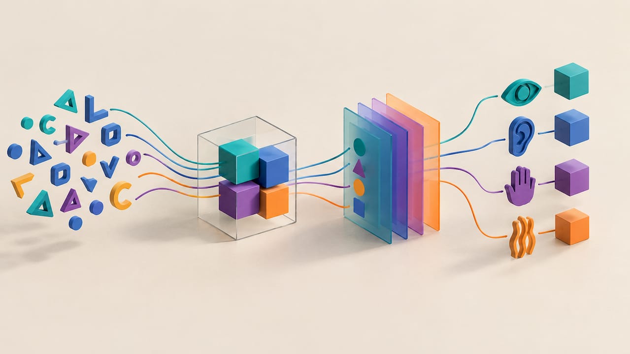 Ilustração do processo de associação entre letras e cores