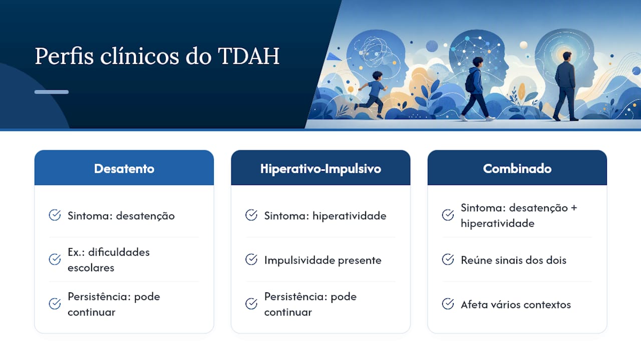 Três perfis clínicos do TDAH