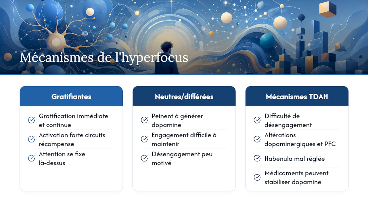 Quels mécanismes neurobiologiques expliquent l'hyperfocus ? — overview diagram