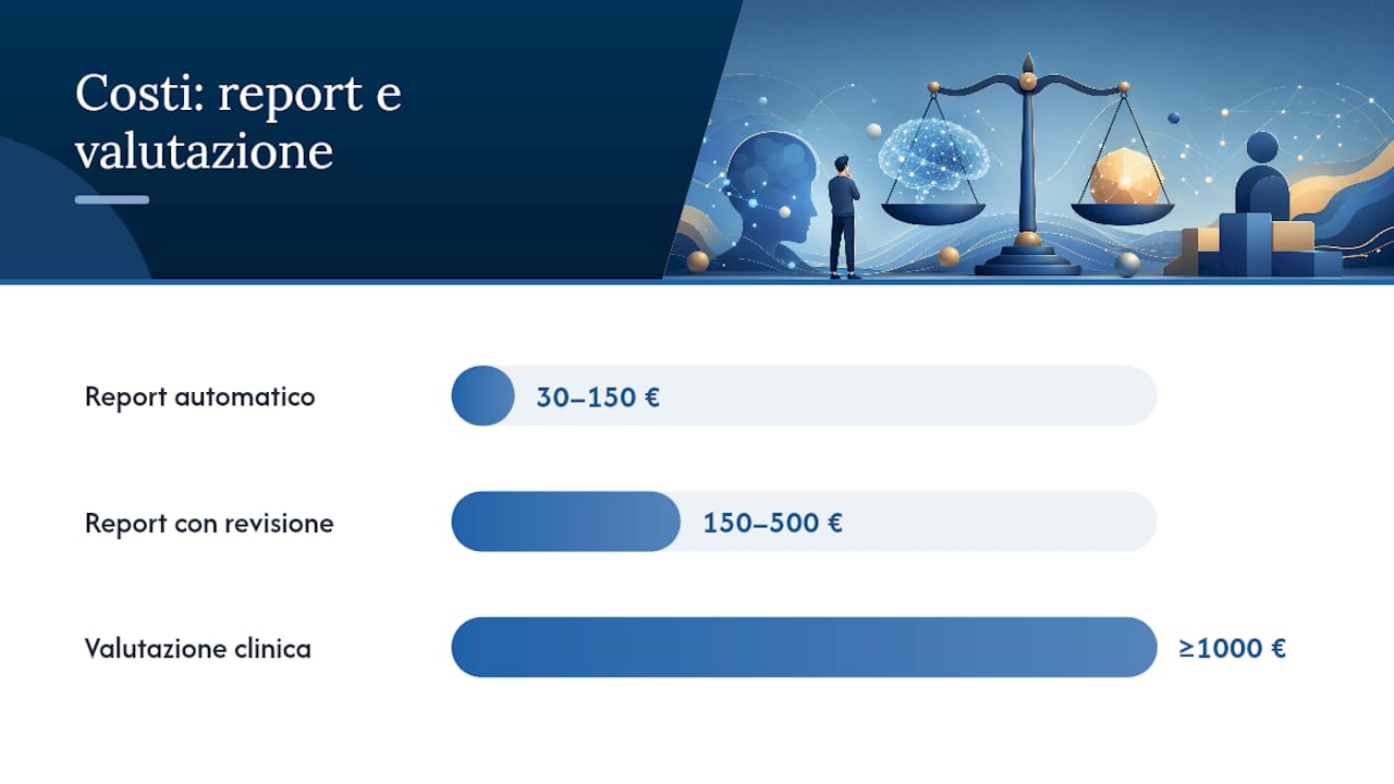 Quanto costa test e report: cifre concrete e confronto con la valutazione clinica — overview diagram
