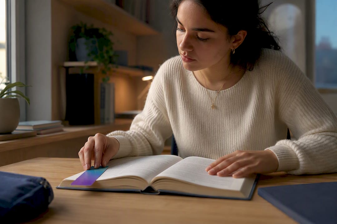 Estudiante comenzando una sesión de estudio