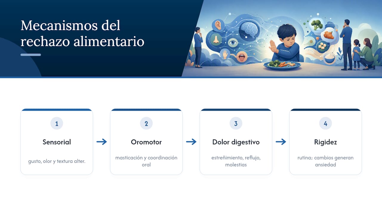Cuatro mecanismos asociados a la selectividad alimentaria