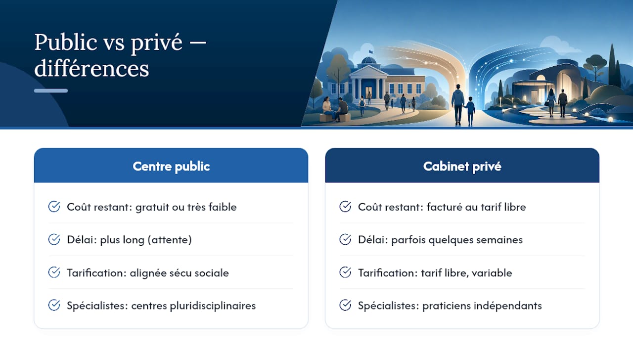 Comparaison entre les parcours public et privé