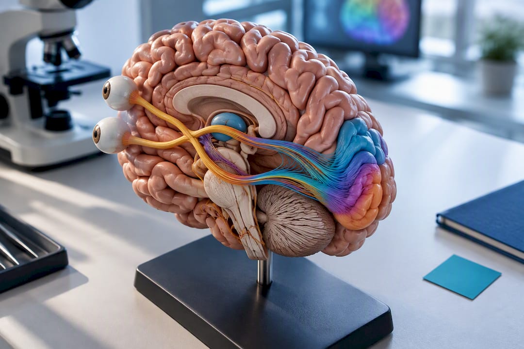 Modèle anatomique des voies visuelles du cerveau