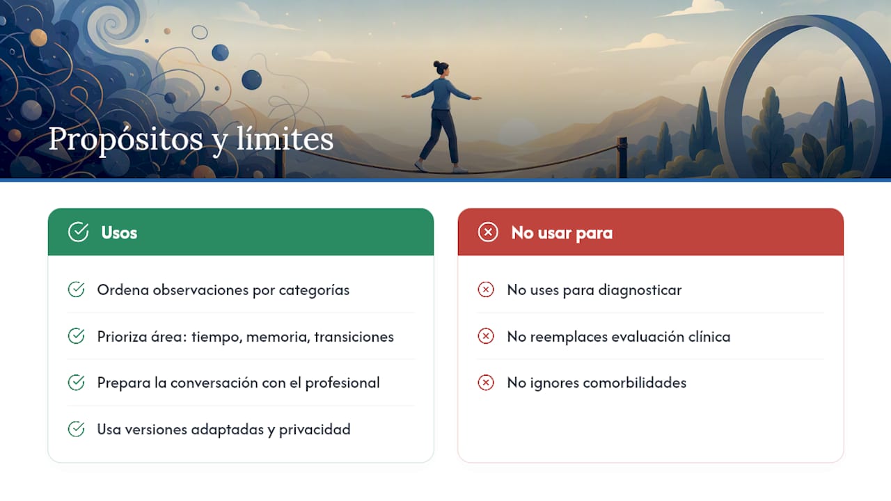 Para qué sirve una autoevaluación estructurada en el día a día — overview diagram